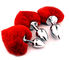Rotes Rollen-Spiel Bunny Tail Anal Plug Alu Bunnytail Buttplug